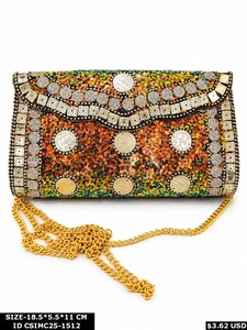 Pochette de soirée de luxe pour femme, faite main, multicolore, en mosaïque de métal gunmetal, sac à bandoulière métallique pour fête et mariage - Product Image 5