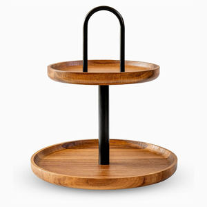 Élégant présentoir en bois à 3 niveaux pour cupcakes, pâtisseries, desserts, bonbons et collations de fête, au style rustique naturel - Product Image 1