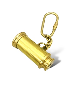Vintage <b>Mini</b> Pull-Out Brass Telescope Keychain Shiny Polished Brass Metal Portable Spyglass Waterproof Lightweight Gift - Product Image 3