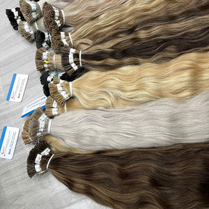 Extensions de cheveux I-Tip les plus vendues 2026, texture ondulée naturelle, 100 % cheveux humains vietnamiens, toucher soyeux - Product Image 1