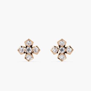 Pendientes de Diamante Cultivado en Laboratorio de 0.15ct, Corte Redondo, Oro Amarillo de 14K, Certificado IGI, Regalo de Boda Minimalista para Mujer - Product Image 2