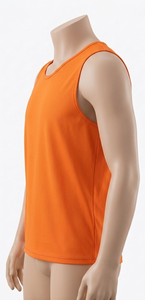 Men's Orange <b>Mesh</b> Tank Top Crew Neck Sleeveless Breathable Regular Fit All Seasons Solid Color 100% Polyester Basketball Apparel - Product Image 2