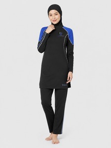 Ensemble de burkini athlétique musulman modeste deux pièces, design personnalisé, maillot de bain pour femmes, respirant, séchage rapide, haute qualité, en gros - Product Image 1