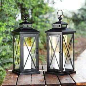 Decorative Set Of 3 Outdoor Indoor, Metal <b>Candle</b> Lanterns Modern Farmhouse Floor Lanterns Hanging Lanterns For Event Decor - Product Image 6