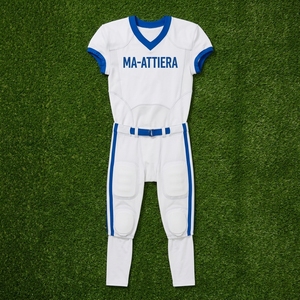 Custom Men's White Blue American Football Uniform <b>Padded</b> Jersey and <b>Pants</b> Set Sports Team Apparel - Product Image 5