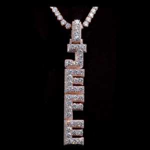 Colgante de Letra Personalizada con Moissanita VVS Engastada en Canal, Plata 925 y Oro 14k, Estilo Hip Hop Iced, Unisex, Joyería Certificada GRA - Product Image 1