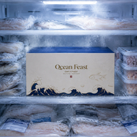 Carton cadeau personnalisable de luxe en carton ondulé écologique pour fruits de mer, approvisionnement en gros, pelliculage brillant, impression de haute qualité