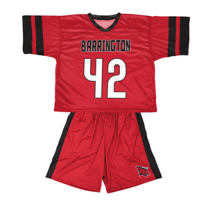 Ensemble de maillots et shorts de lacrosse sublimés sur mesure avec logo frontal en maille, nom et numéro personnalisés, 100 % polyester - Product Image 4