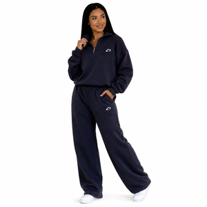 Ensembles de survêtements polaire pour femmes : sweat-shirt demi-zip et pantalon de jogging en tissu doux et épais, service de personnalisation de logo en gros - Product Image 5