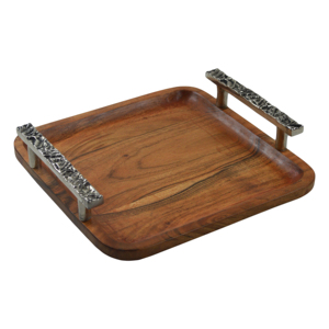 Square Shape Serving <b>Tray</b> Dessert Dishes Solid Wood <b>Dinner</b> <b>Tray</b> With Handle Fresh Wood Plate For Restaurant Serving <b>Trays</b> - Product Image 6