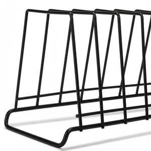 High Modern 9-Section Stainless Steel Plate Stand for Kitchen Cabinet Countertop | <b>Dish</b> Organizer <b>Rack</b> | Durable Portable - Product Image 4