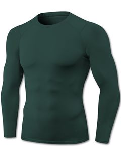 Men MMA Rash Guard Compression Shirt Crew Neck <b>Long</b> <b>Sleeve</b> Athletic <b>Base</b> <b>Layer</b> Rash Guard For Gym Training Running Cycling Top - Product Image 1