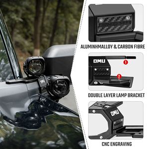 Sistema di Illuminazione OMU Serie Genesis 2021+ per Ford Bronco, Supporto in Alluminio per Montaggio su Montante A, Illuminazione Fuoristrada - Product Image 3