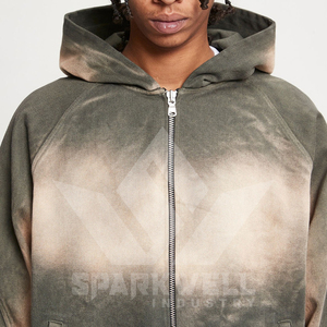 Sweat-shirt à capuche dégradé pour homme, manches régulières, coupe classique, couleur unie dégradée, tricoté, 100 % polyester, service OEM, automne - Product Image 6