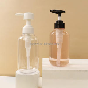 Flacon pompe transparent en plastique simple PET personnalisé de 300ml pour désinfectant pour les mains shampooing gel douche pour bébé nettoyants pour fruits et légumes - Product Image 1