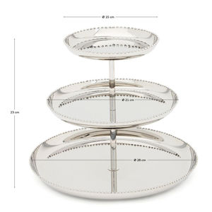 Soporte para pasteles de lujo plateado en plata, elegante bandeja metálica para servir postres y repostería, ideal para bodas, fiestas y decoración del hogar a precio económico. - Product Image 5