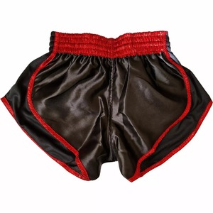 Men's Black Satin Shorts With Red Trim High Waist <b>Elastic</b> Closure Casual Short Shorts Breathable Woven Fabric - Product Image 5