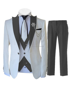 Derniers modèles de costumes pour hommes, veste noire brillante, pantalon, coupe ajustée, simple boutonnage, smoking de mariage pour les soirées de gala, nouveau modèle 3 pièces tendance - Product Image 4