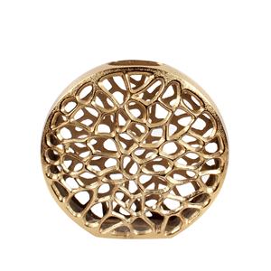 Anillo de florero decorativo pequeño de aluminio fundido para el hogar, forma ovalada con acabado de bronce para decoración de hogar y oficina - Product Image 6