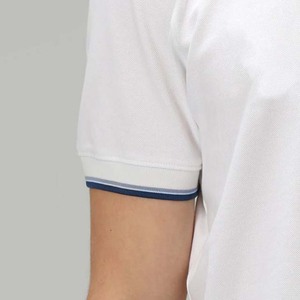 Polo à manches courtes blanc pour homme, couleur unie, décontracté, tricoté, boutonné devant, coupe classique, respirant, en jersey de coton - Product Image 5