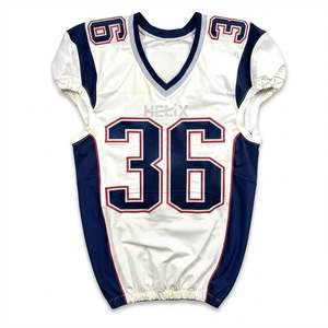 Maillots de football américain personnalisés blancs et marine, sublimation, maille polyester respirante, vêtements de sport d'entraînement, fabricant - Product Image 1