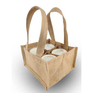 Bolsa Porta Botellas de Yute Hecha a Mano y Sostenible para Viajes, Escuela y Actividades al Aire Libre - Product Image 6