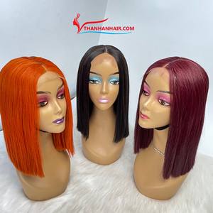 Meilleure vente 8 pouces Double Drawn Remy Hair Shinny Soft soyeux cuticule alignée perruques de cheveux humains bruts os droit du Vietnam - Product Image 6