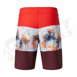 Shorts de bain pour hommes 2025 les plus vendus, séchage rapide, logo personnalisé, 100 % coton, toile unie, fermeture à cordon - Product Image 3