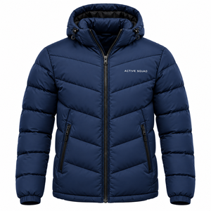 Chaqueta Acolchada con Capucha, Cuello Alto, Impermeable, Transpirable y Antibacteriana, Hecha a Medida, para Hombre, Invierno, a la Moda - Product Image 1