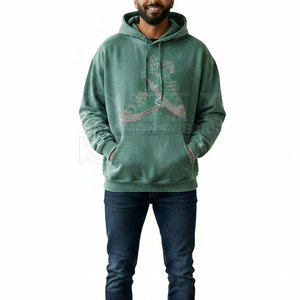 Sudadera con Capucha de Estilo Urbano para Hombre, con Pedrería, Cómoda, 100% Algodón, Ropa Abrigada de Invierno para la Moda Urbana - Product Image 4