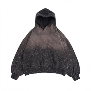 Custom <b>Men's</b> Hoodies 100% Cotton Premium rhinestone Sun Faded Hoodie Oversized Soft Cotton Casual Streetwear Pullover Quick Dry - Product Image 3