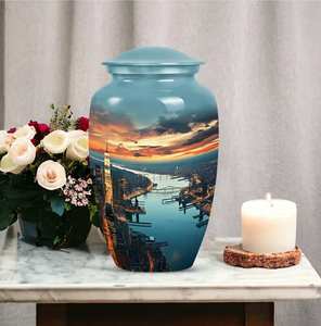 Urnes élégantes Paysage urbain de New York pour cendres de crémation, modernes, pour cendres humaines, décoratives, pour cendres d'enfants, paysage urbain - Product Image 2