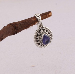 Colgante de Tanzanita Natural, Plata de Ley 925, Joyería con Gema Azul Violeta Facetada, Estilo Vintage, Collar TZ para Mujer - Product Image 3