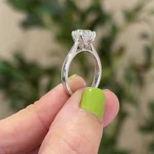 Anillo de compromiso con diamante redondo cultivado en laboratorio de 1 quilate, oro macizo de 14 quilates, clásico, con engaste de 4 puntas, anillo de aniversario de bodas para mujer, certificado por IGI - Product Image 5