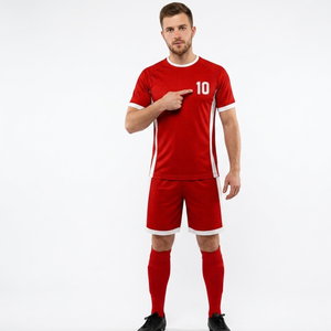 Ensemble d'uniformes de football pour hommes professionnels, séchage rapide, sublimation rouge et blanc, vêtements de sport d'entraînement - Product Image 4