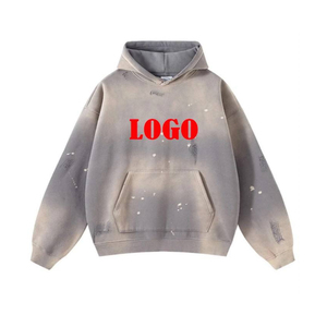 Prix d'usine 2026 – Sweat à capuche zippé pour homme, effet vieilli, délavé à l'acide, avec lettres en strass, style Hip Hop Streetwear, OEM ODM - Product Image 4