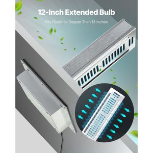 Purificatore d'Aria Commerciale da 24W per Tutte le Stanze, per Condotti HVAC, 12 Pollici, Illuminato, con 2 Lampadine, Tecnologia PCO - Product Image 5