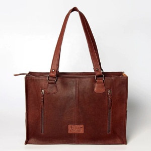 Genuine Leather Sunflower Hand Tooled Design Hair on Cowhide Shoulder Bag Western Style Cowgirl Bag Women <b>Tote</b> Bag Supplier - Product Image 4