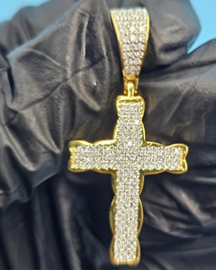 Colgante de cruz de moissanita, colgante HipHop, regalos Bapistam, colgante de plata 925, colgante de fe religiosa, colgante de moda para rapero, para hombre - Product Image 1