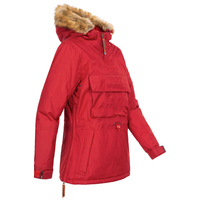 Veste d'hiver matelassée imperméable pour femme avec capuche en fausse fourrure, doublure en flanelle, coupe-vent, mi-longue, beige personnalisée