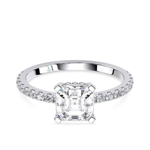 Anillo de Compromiso con Diamante Cultivado en Laboratorio, Corte Asscher, 2.00 CTW, Oro Sólido de 14K, Chapado en Rodio, Certificado IGI, Regalo Elegante y de Lujo - Product Image 1