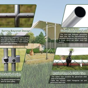 Gran gallinero de metal galvanizado Walk-In, granja de aves de corral, casa de gallina, jaula de animales - Product Image 4