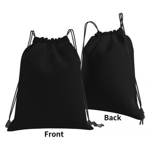 Black <b>Drawstring</b> Sports Bag Cinch Gymsack Mesh <b>Backpack</b> for Training Travel Storage - Product Image 1