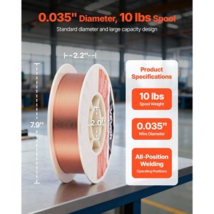 Alambre de Soldadura MIG Sólido ER70S-6 de 0.035 Pulgadas, 10 LBS, para Todas las Posiciones, Bajo Desgaste, para Acero Dulce, Alambre de Soldadura de Alta Calidad - Product Image 2