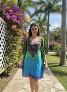 新トレンド高級コルカスタイルリバーシブルパーティーウィンターサマースプリングプレミアム竹繊維モスリンプリント女性用カフタン - Product Image 2