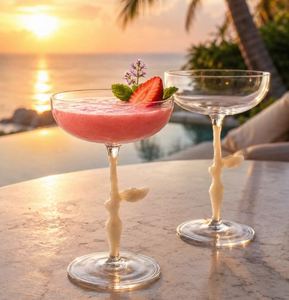 Verre à cocktail en borosilicate transparent de haute qualité, coupe artistique, avec pied, en promotion, provenant d'un fournisseur indien - Product Image 1