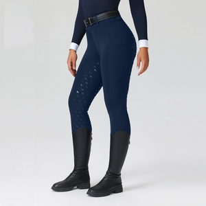 Pantalon d'équitation personnalisé OEM/ODM respirant, séchage rapide, anti-transpiration, unisexe, taille mi-haute élastique en silicone, braguette zippée, antidérapant - Product Image 5
