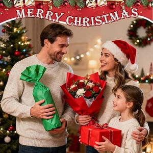 PLULON 60 Fogli di Carta Velina Natalizia per Regali, Sacchetti Rossi e Verdi 14 X 20 Pollici, Confezione per Forniture Festive per Confezionare Regali - Product Image 2