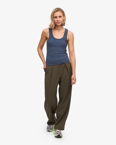 Women's Solid Color Scoop Neck Knitted Tank Top Breathable Casual Sleeveless Top Spandex Polyester <b>Material</b> - Product Image 5