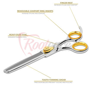 Comfortable Hair Thinning <b>Scissors</b> Soft Grip Handle Hair Thinning <b>Scissors</b> Professional Salon Styling Tool - Product Image 3